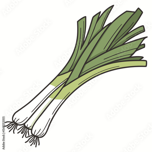 Leek vegetable vector perfect for healthy food, farm, eco, and organic-themed digital design projects.