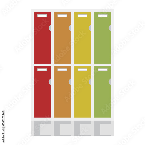 Flat Lockers Kindergarten Isolated On Transparent Background .