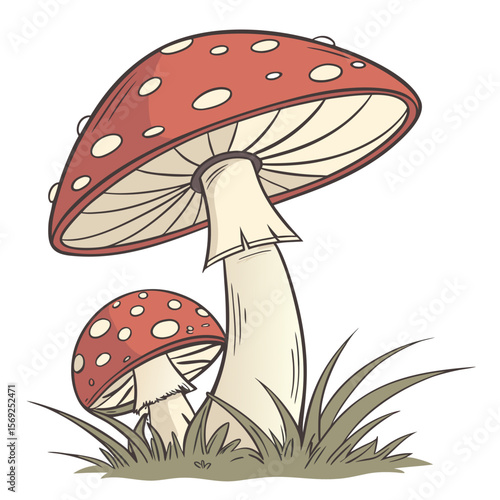 Mushroom  vegetable vector perfect for healthy food, farm, eco, and organic-themed digital design projects.