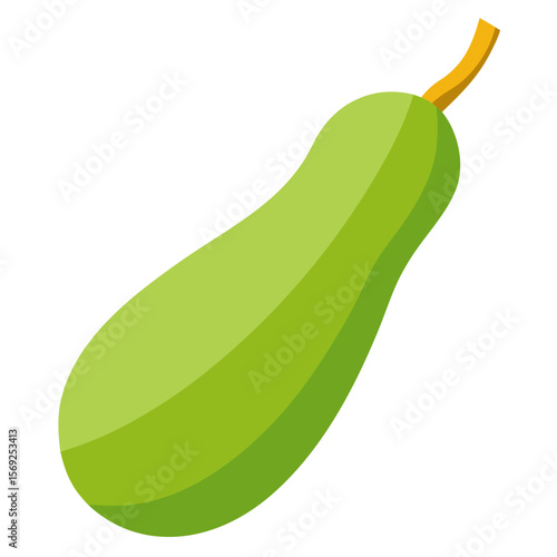 Bottle gourd vegetable vector perfect for healthy food, farm, eco, and organic-themed digital design projects.