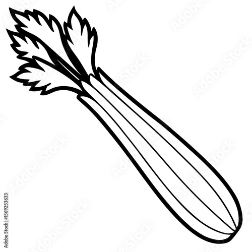 Celery vegetable vector perfect for healthy food, farm, eco, and organic-themed digital design projects.