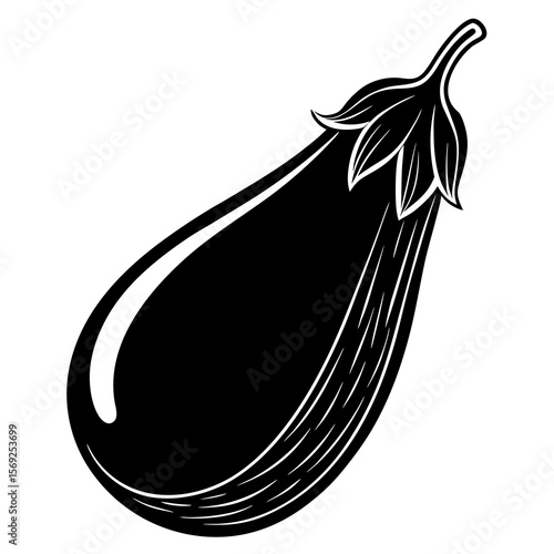Eggplant  vegetable vector perfect for healthy food, farm, eco, and organic-themed digital design projects.