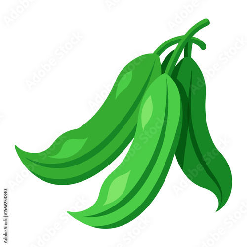 Green beans vegetable vector perfect for healthy food, farm, eco, and organic-themed digital design projects.
  