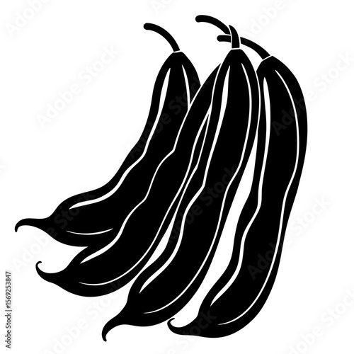 Green beans vegetable vector perfect for healthy food, farm, eco, and organic-themed digital design projects.
  