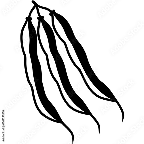 Green beans vegetable vector perfect for healthy food, farm, eco, and organic-themed digital design projects.
  