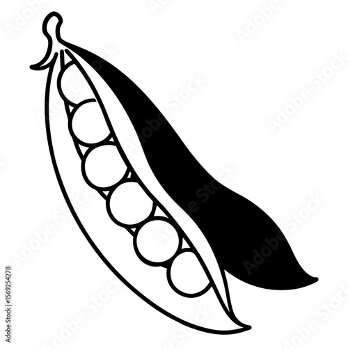 Peas vegetable vector perfect for healthy food, farm, eco, and organic-themed digital design projects.