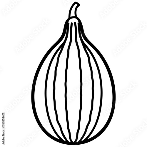 Ridge gourd vegetable vector perfect for healthy food, farm, eco, and organic-themed digital design projects.