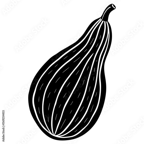 Ridge gourd vegetable vector perfect for healthy food, farm, eco, and organic-themed digital design projects.