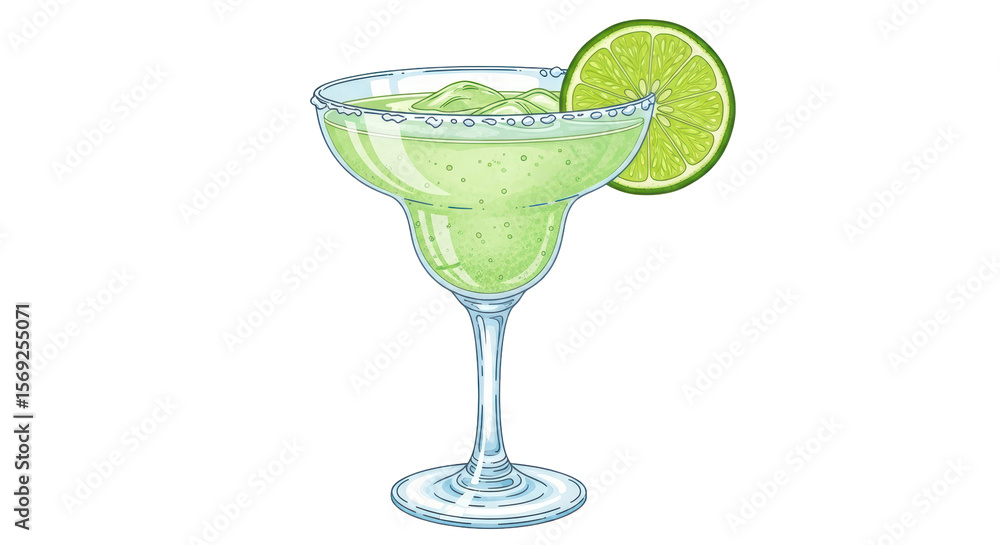 Fototapeta premium Isolated Margarita Cocktail with Lime