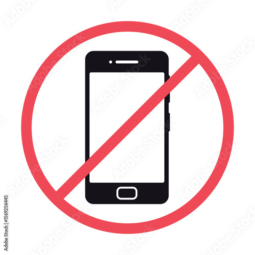 No cell phones flat vector icon