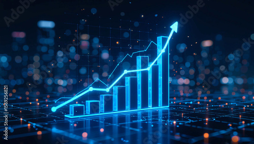 Data-Driven Growth  Visualizing Success Through Upward Trending Charts