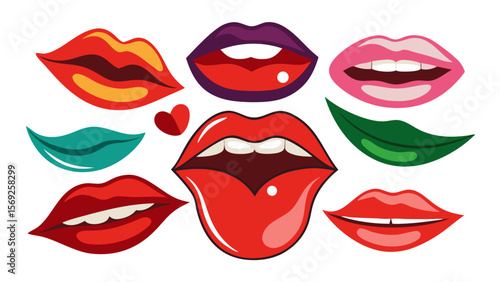 Lips Vector Art on Transparent Background - High Quality