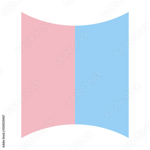 Abstract shape flat color. Concave