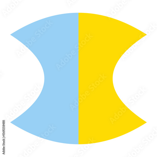 Abstract shape flat color. Concave