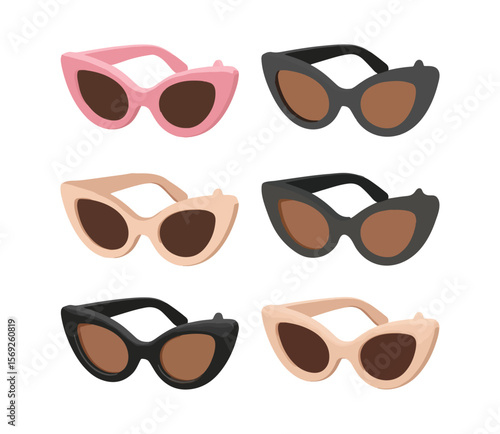 3D Front view cat eye sunglasses