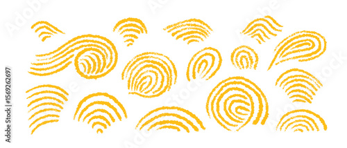 Pasta set. Yellow ramen, spaghetti art chalk sign.