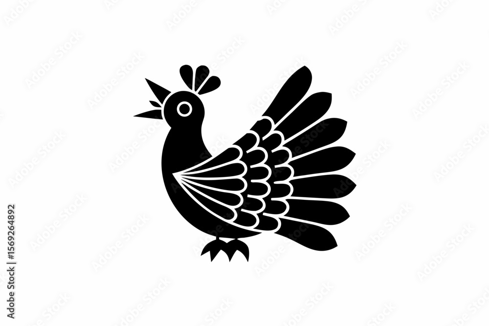 Obraz premium Singing Bird icon silhouette vector illustration