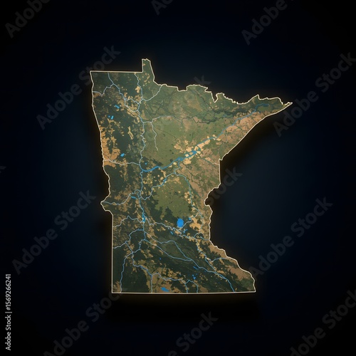 Minnesota Map Silhouette