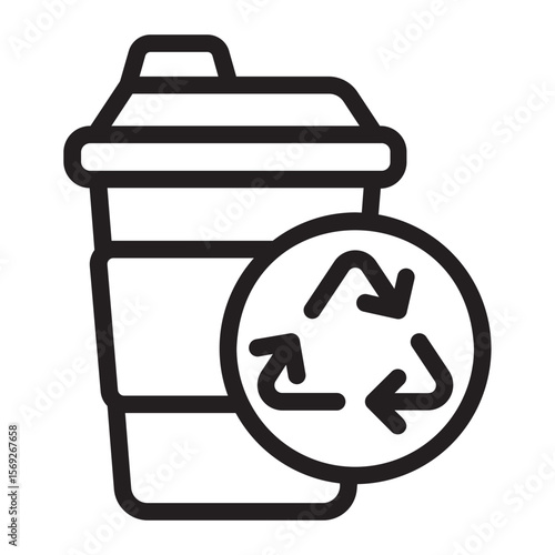 recyclable line icon