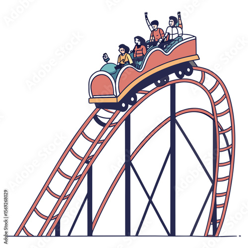Roller Coaster silhouette vector illustration
