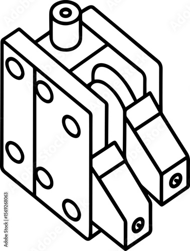 circuit breaker outline vector illustration for technical design