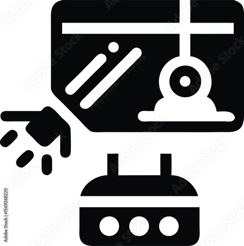 Coffee machine icon in black and white