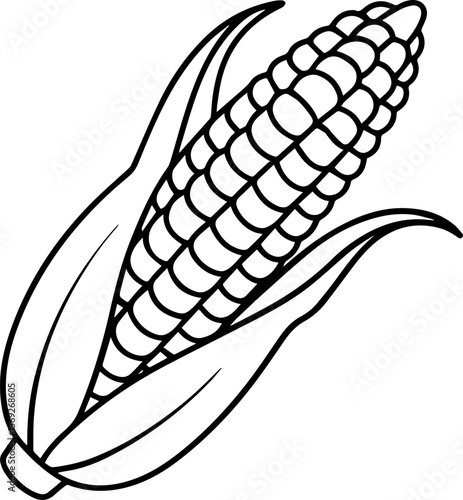 corn on the cob outline vector illustration vector illustration line art