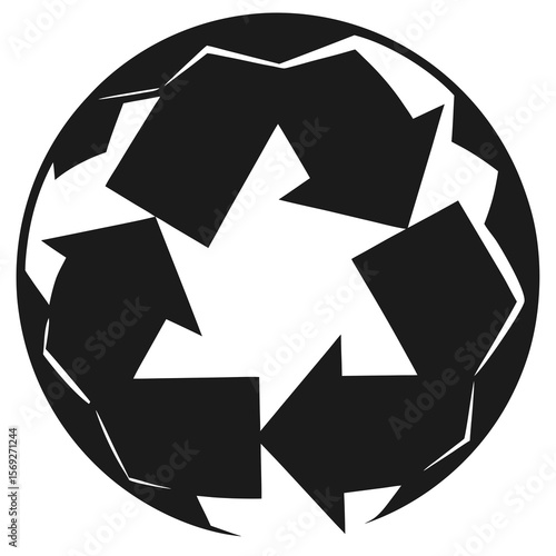 Recycle Globe silhouette vector illustration