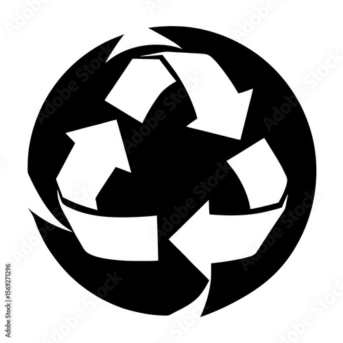 Recycle Globe silhouette vector illustration