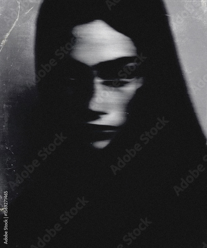 Woman portrait, scary horror wallpaper, fashion illustration