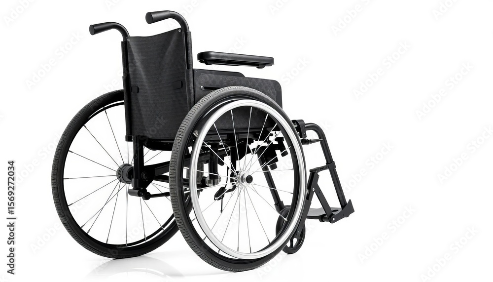 Fototapeta premium A modern wheelchair, isolated on a pure white background, new, isolated
