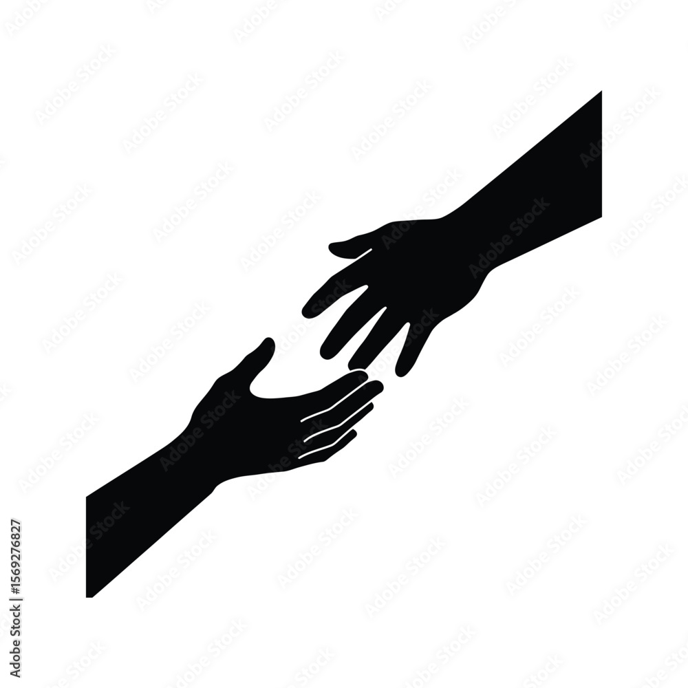 Reaching Out Helping Hands Silhouette Assistance Support Teamwork Charity