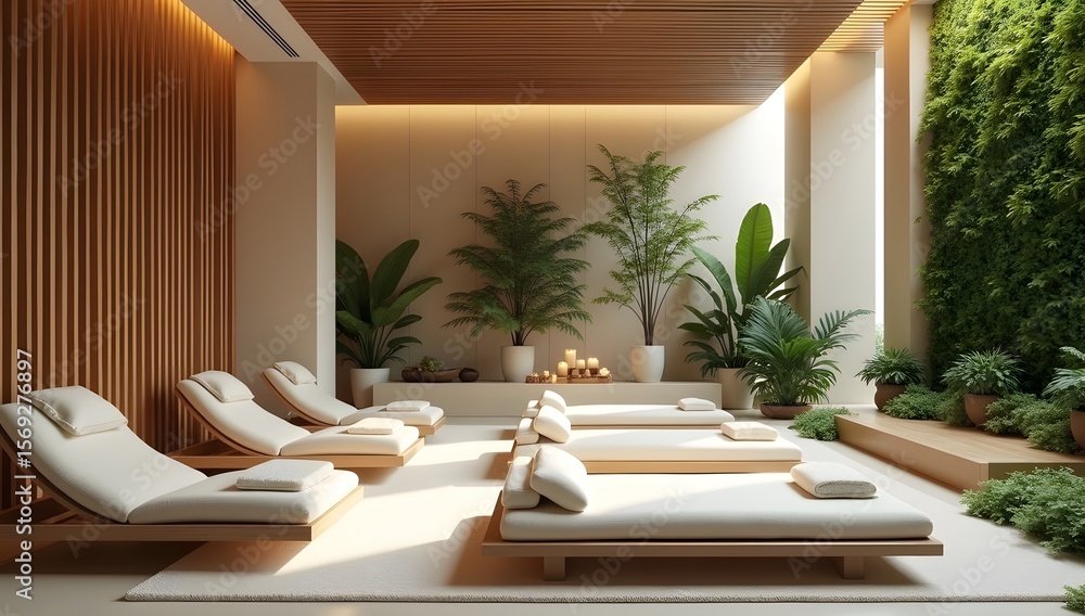 Fototapeta premium A Spa interior design with wellness practices