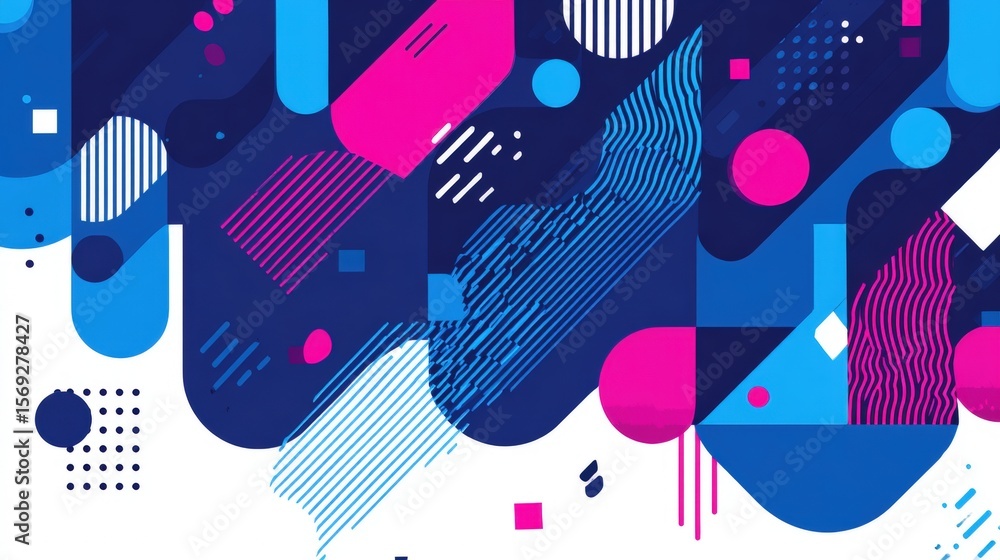 Fototapeta premium Abstract geometric design featuring vibrant colors and patterns, ideal for modern backgrounds