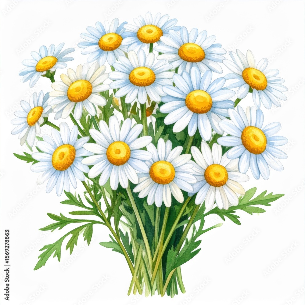 Obraz premium Vibrant White Daisies Bouquet with Yellow Centers