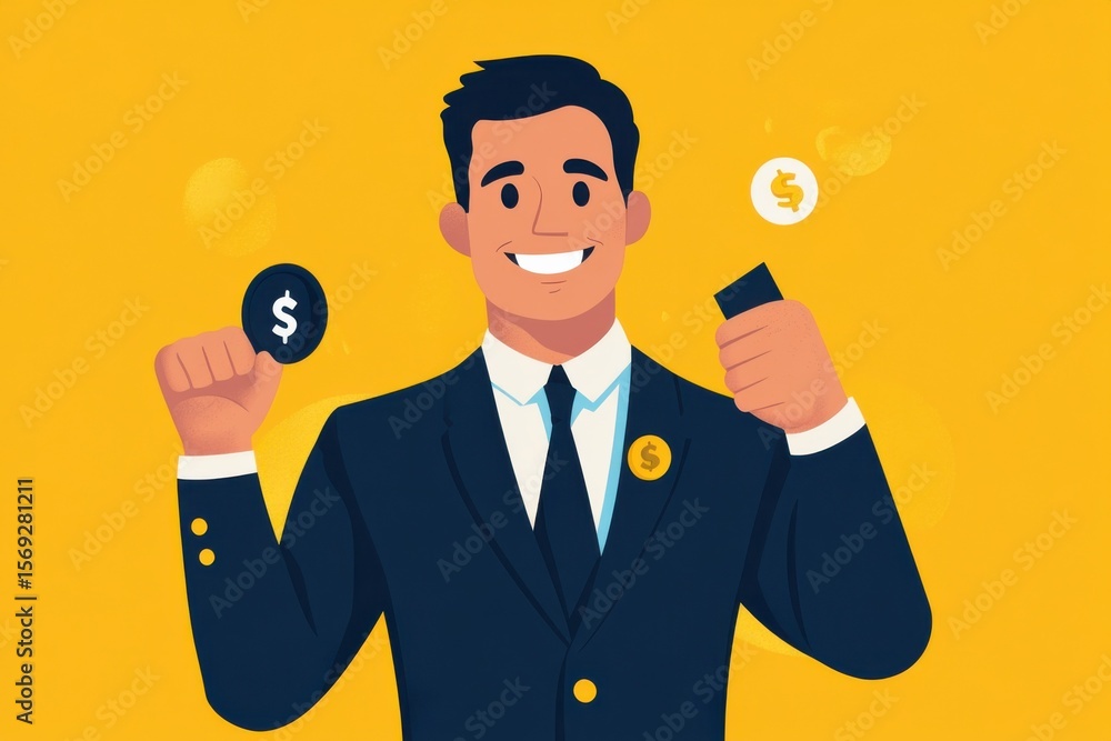Business success celebration office illustration bright environment close-up view financial growth concept Business success celebration office illustration bright environment close-up view financial growth concept