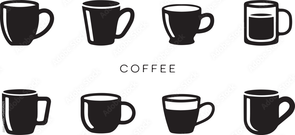 Collection of Coffee Cup Illustrations Diverse Mug Designs for Your Projects Collection of Coffee Cup Illustrations Diverse Mug Designs for Your Projects