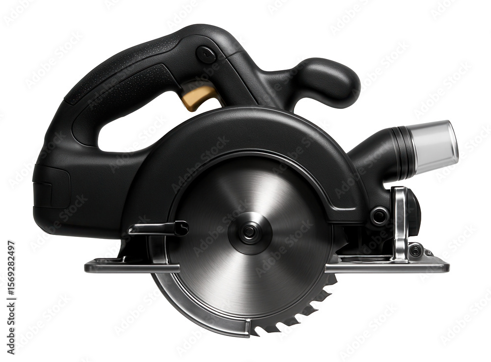 Cordless circular saw with a dust collection port, suitable for indoor renovations. Cordless circular saw with a dust collection port, suitable for indoor renovations.