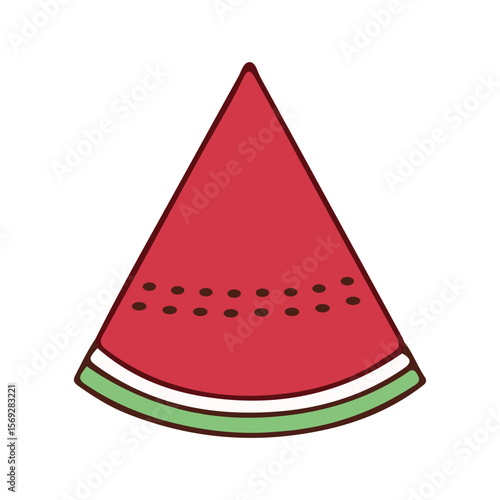 Cartoon Watermelon Slice Fresh Summer Fruit Illustration