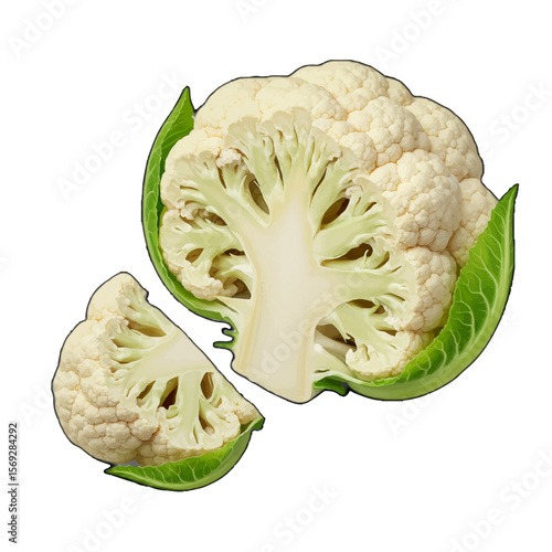 vector illustration of a fresh cauliflower