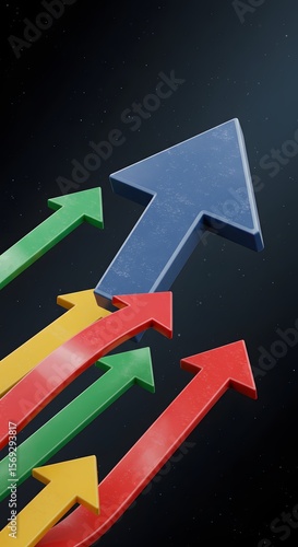 Arrows Converging into a Single Direction
