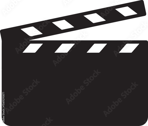 Film production icon, party clapperboard silhouette, clapper board logo icon, cinema clapperboard silhouette, movie clapperboard silhouette