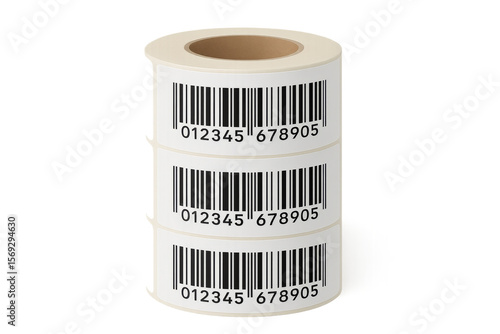 Roll of barcode stickers with transparent background for easy integration