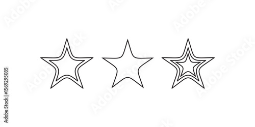 Three stars icon in outline style