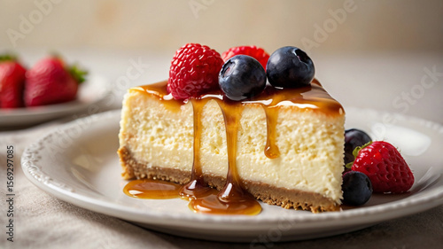 Maple cheesecake with berries on top