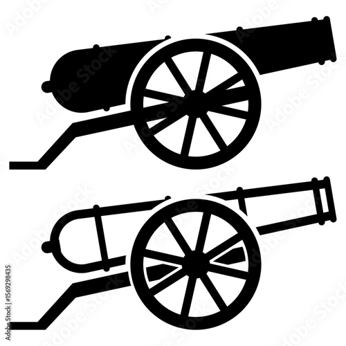 cannon icon silhouette vector drawing.