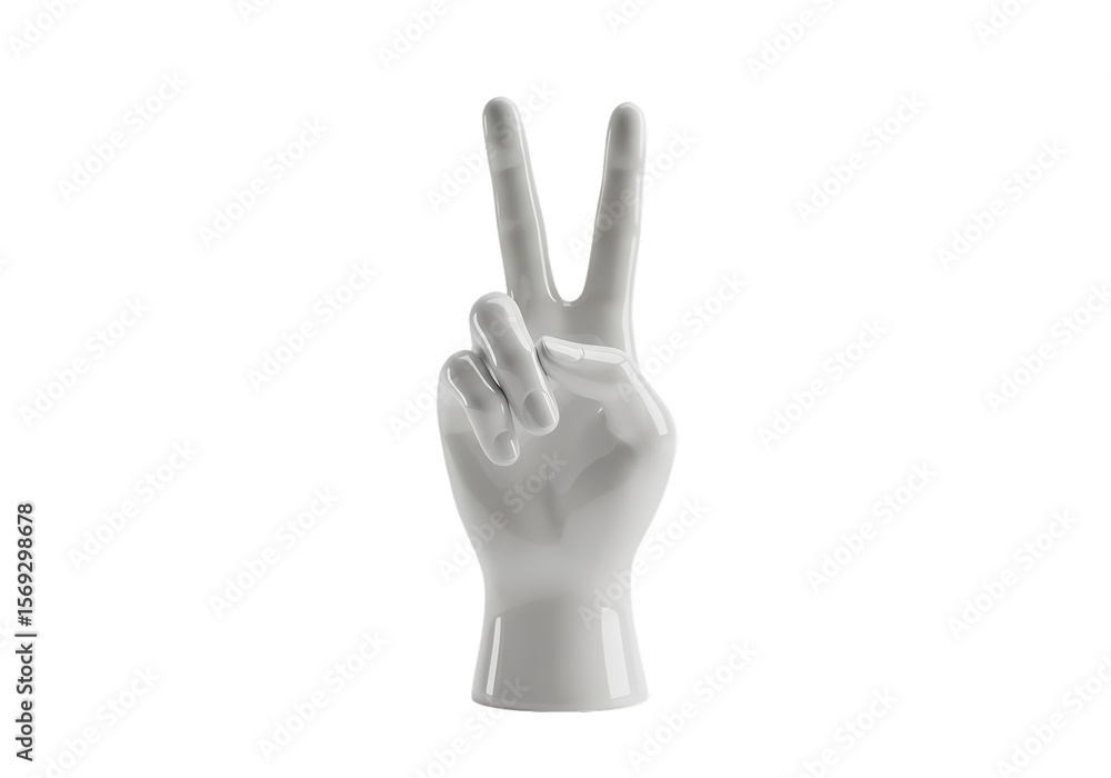Obraz premium Peace Sign Hand Gesture isolated on transparent baackground