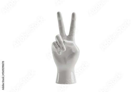 Peace Sign Hand Gesture isolated on transparent baackground