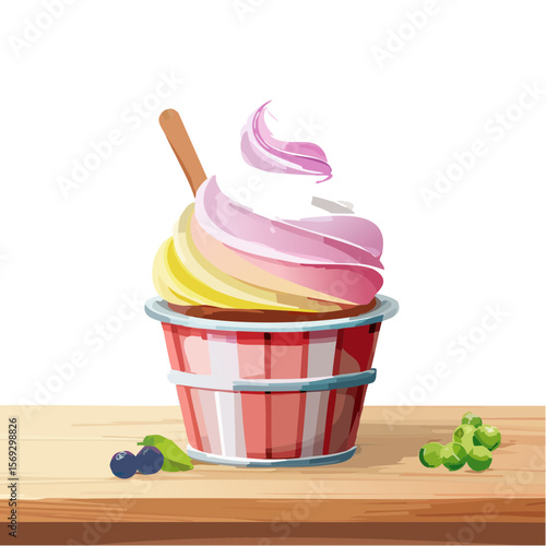 Whimsical Cupcake Delight: A Sweet Treat Illustration