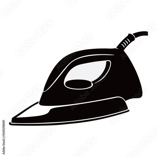 silhouette photo of iron with white background